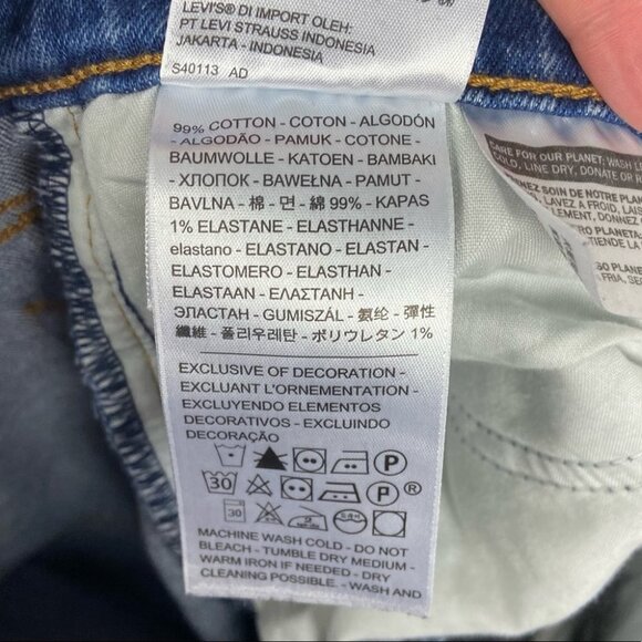 Levis Wedgie Straight Jeans Blue Revolve Size 29 x 26 Button Fly High Rise Denim - Picture 10 of 13